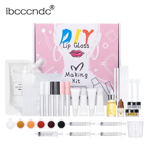 DIY Lip Gloss Making Kit Moisturizing Lip Gloss Base Diy Raw Material Tool Kit Shiny Glitter Lip Tints Glaze Handmade Cosmetic