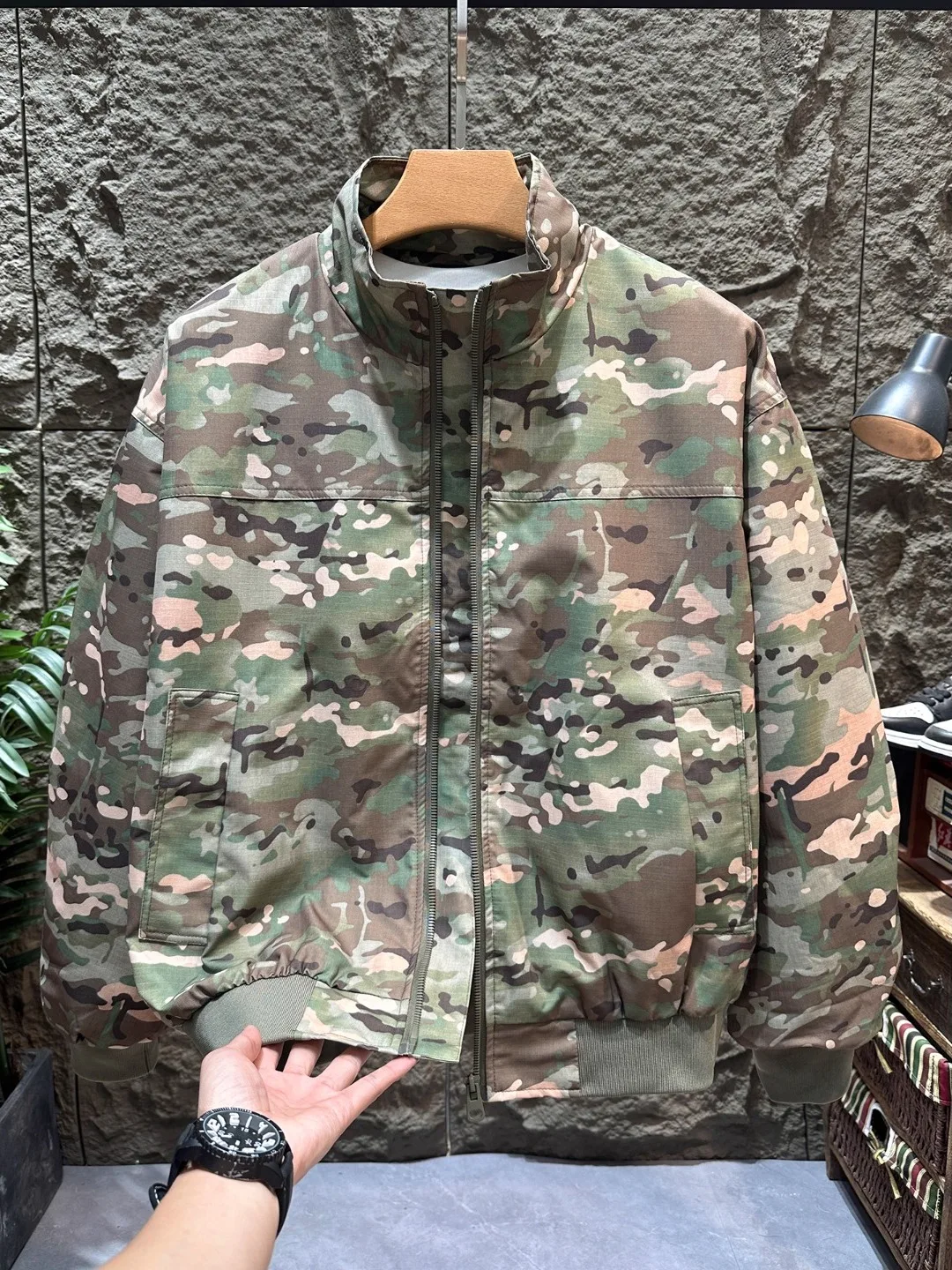 

American Sle Jaet Tee-Proof Stand Collar Casual Trendy Retro Autumn Outdoor Workwear Flight Versatile Outerwear