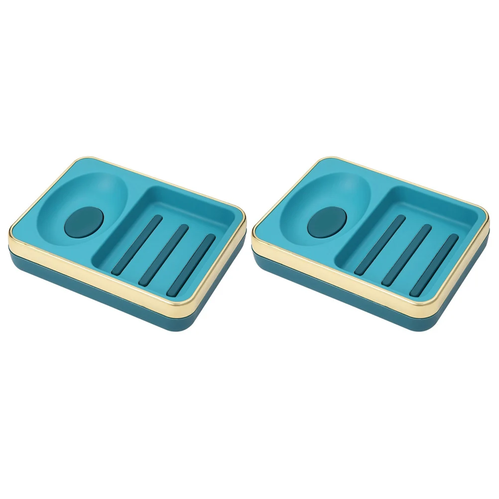 

2pcs Plastic Holder Household Storage Box Bathroom Accessories Dish Holder Drainage Shower Toilet Home Soap Rack Non-Metal