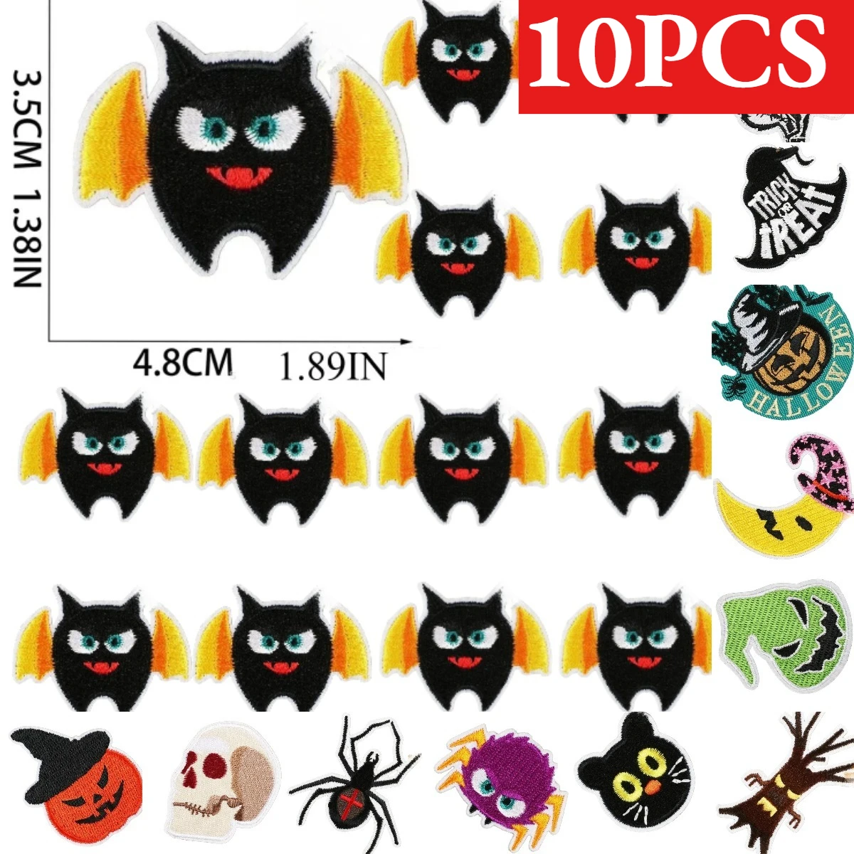 10/23PCS Wholesale Lots/set of Horror Ghost Haunted House Mummy Patch  Embroidery DIY Cloth Sticker Badge Ironing Jeans/cloak