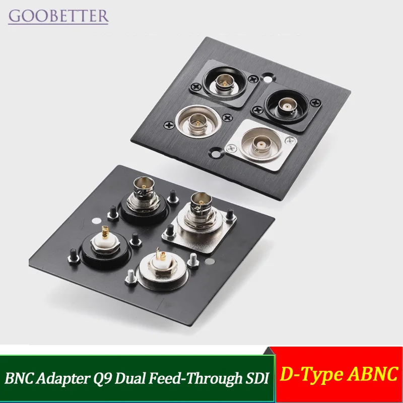 

BNC Adapter 86 Panel Solderless 75Ω BNC Type Q9 Dual Feed-Through SDI Female to Female Connector 86 Panel Jack Gold Plated