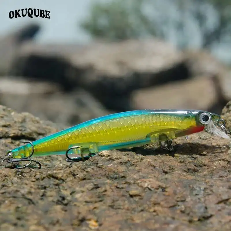 Señuelo Minnow 3D con ojos realistas y ganchos afilados para perca