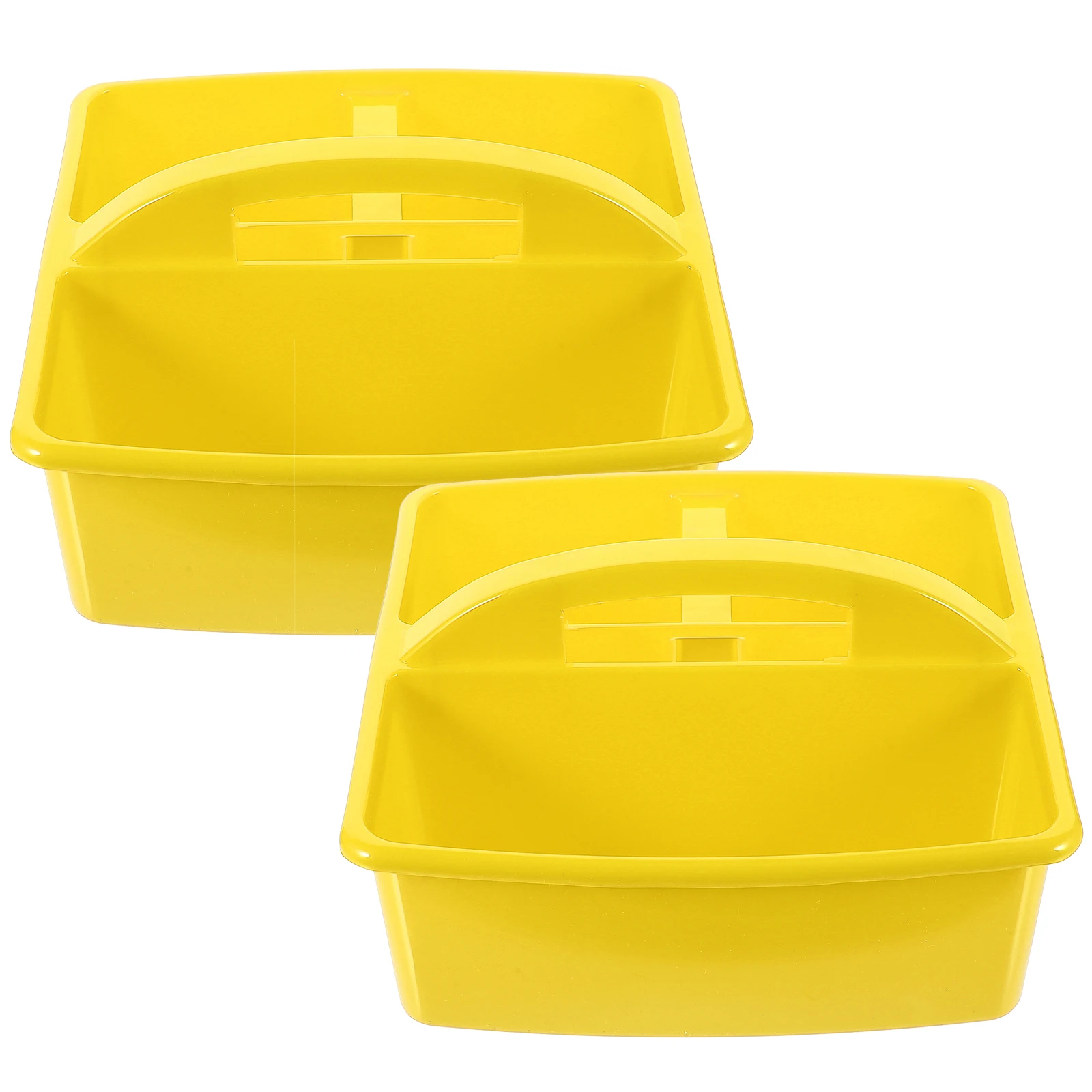 

2Pcs Handheld Large Capacity Storage Basket Art Supply Organizer Stationery Holder Painting Tool Container Bright Color Plastic