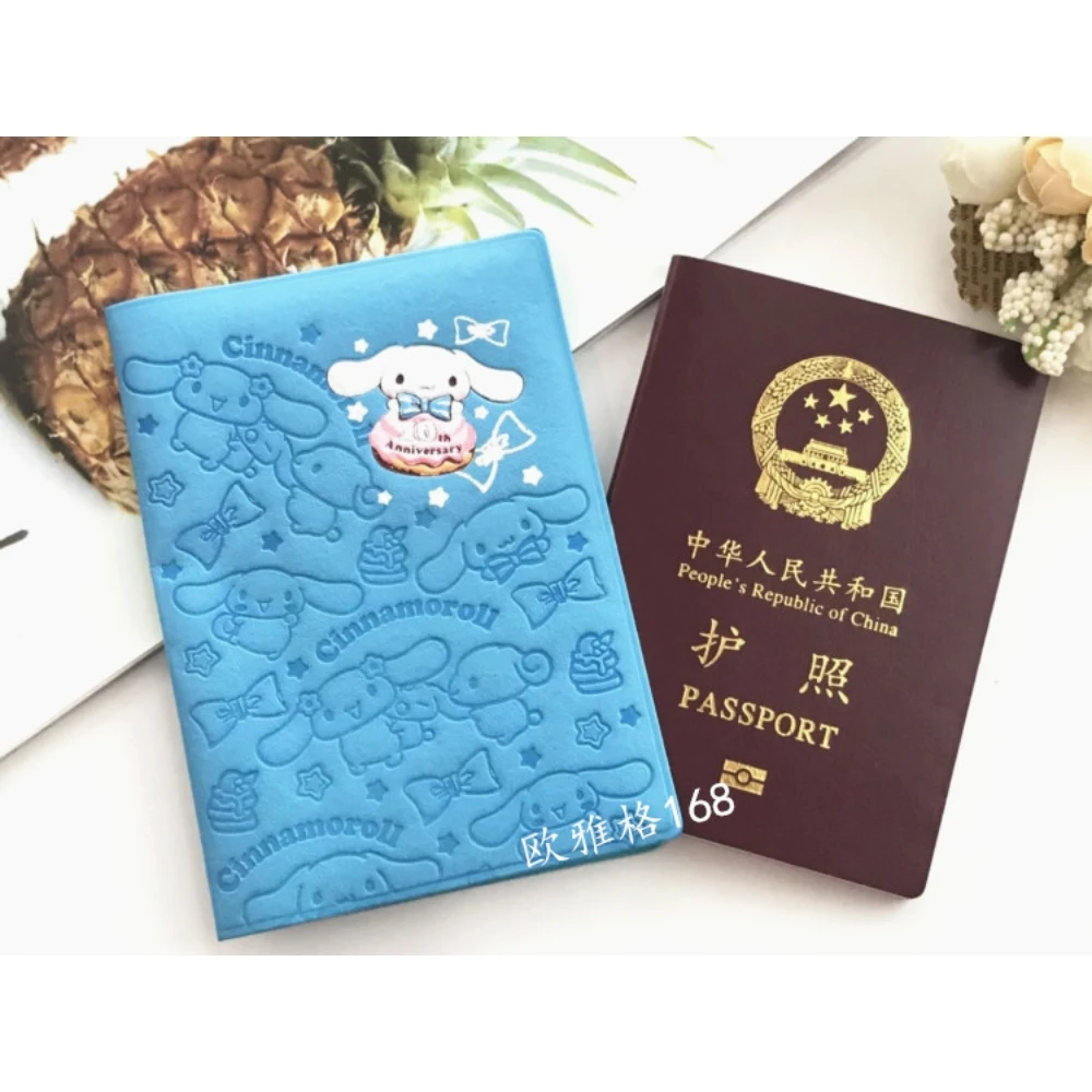 Custodia per passaporto Sanrio Cartoon Hello Kitty Kuromi custodia per documenti portatile imbarco da viaggio porta carte di credito per passaporto