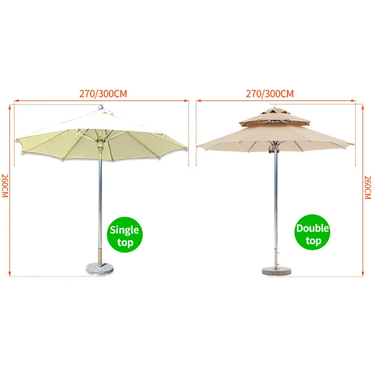 FEAMONT 3*3M Beach Umbrella Outdoor Square Leisure Middle Post For Coffee Shop Cafe Restaurant Garden