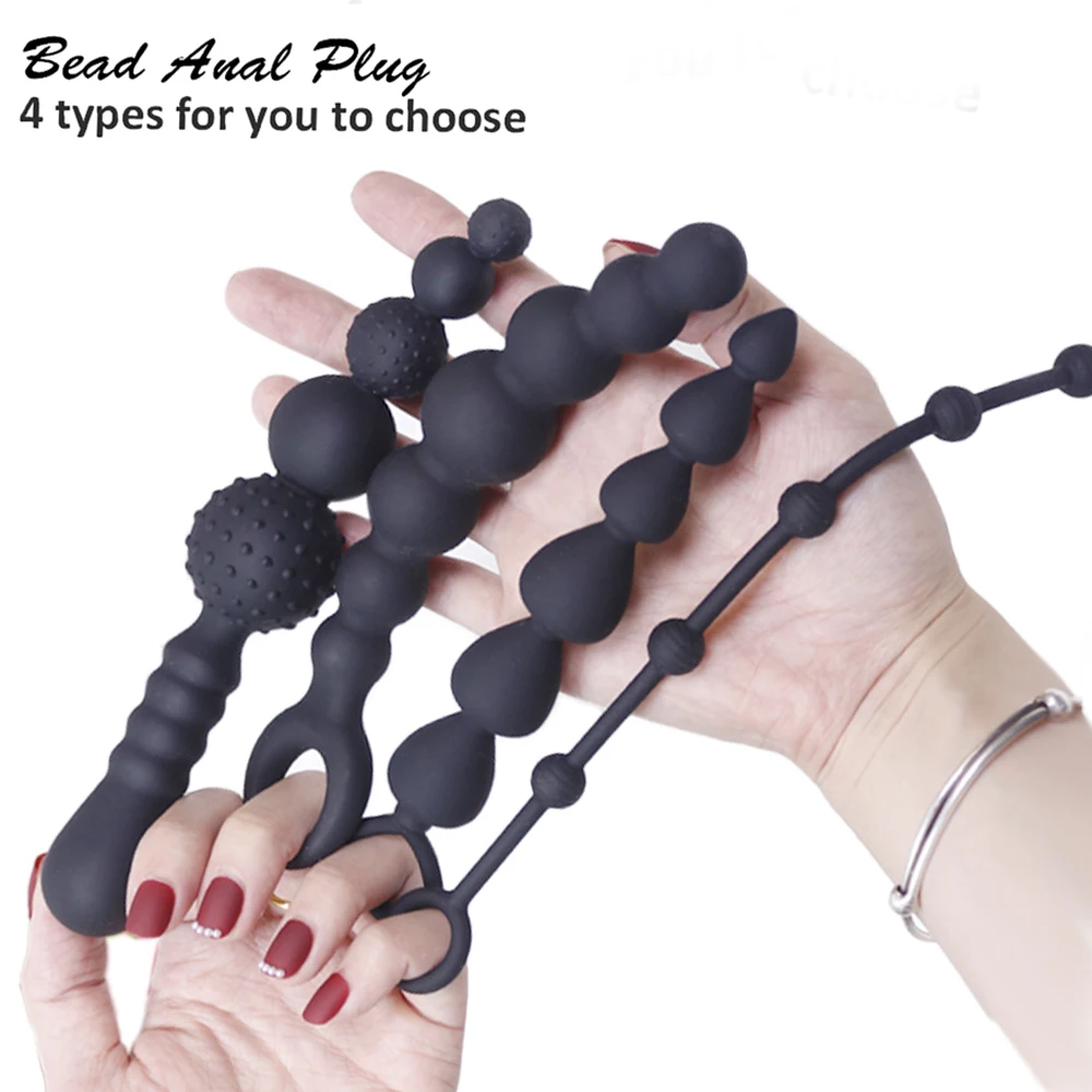 Silicone Beads Anal Plug Female Vaginal Masturbator Anus Massage Butt Plug Sex Toys for Men and Women Adult Product