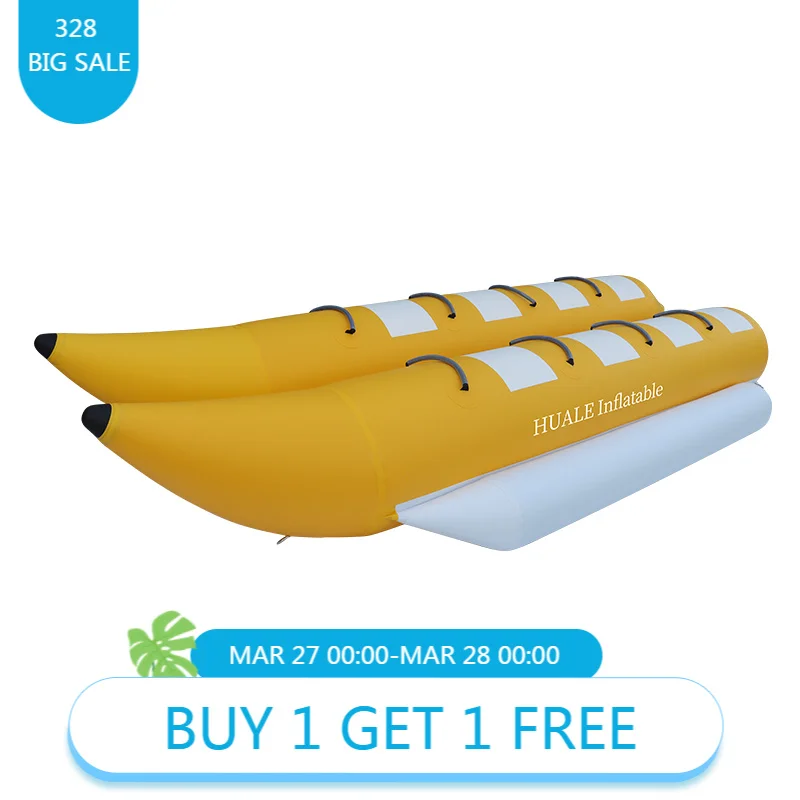 HUALE Inflatable Banana Surfing Raft Drop‑Stitch PVC Construction Over 500 kg Capacity 5‑10 Passenger Sea Ride‑on Toy