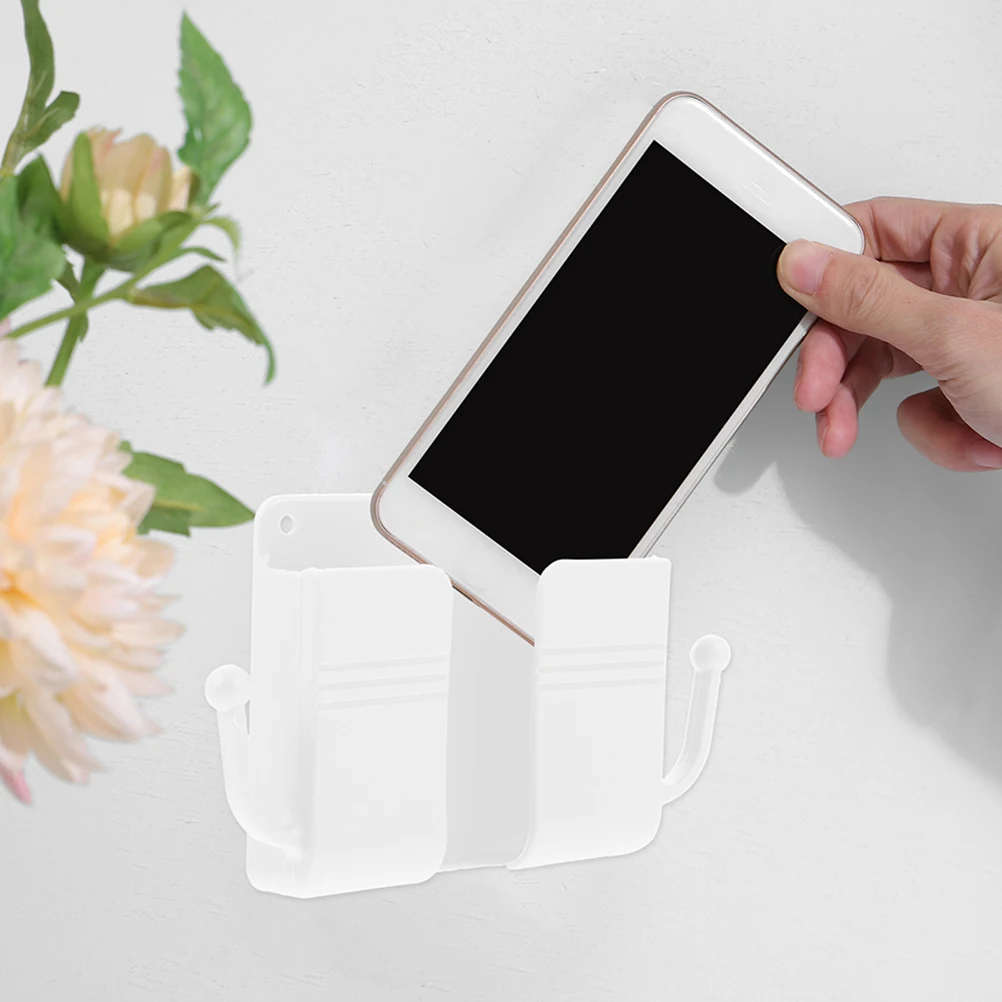 

2pcs Remote Controller Holder Mount Organizer Stick On Phone Shelf Bed Shelf Charging Station Holder Bedside Wall Phone