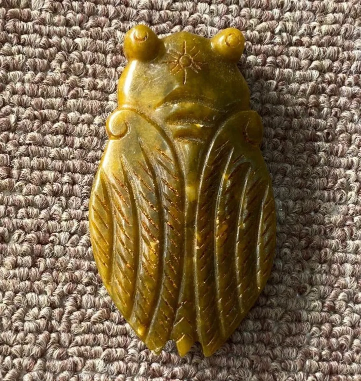 Ancient Old Jade China Antique Old Jade Collection Cicada Carving Statue