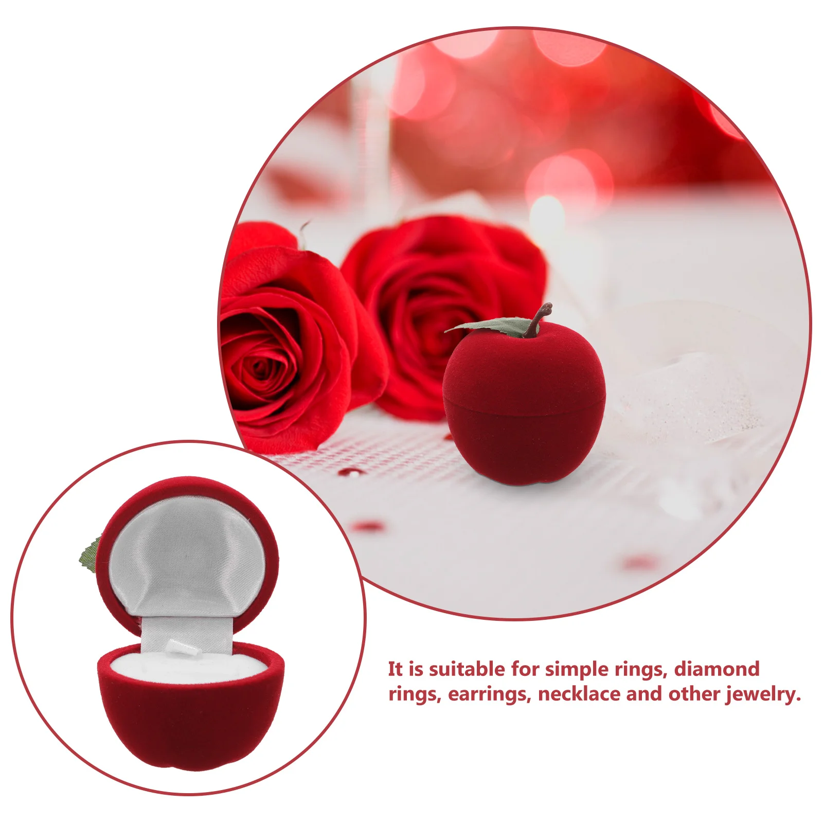 

Compact Ring Box for Engagement Wedding Ceremony Plastic Jewelry Case with Chic Design Ideal Gift for Lover Anniversary
