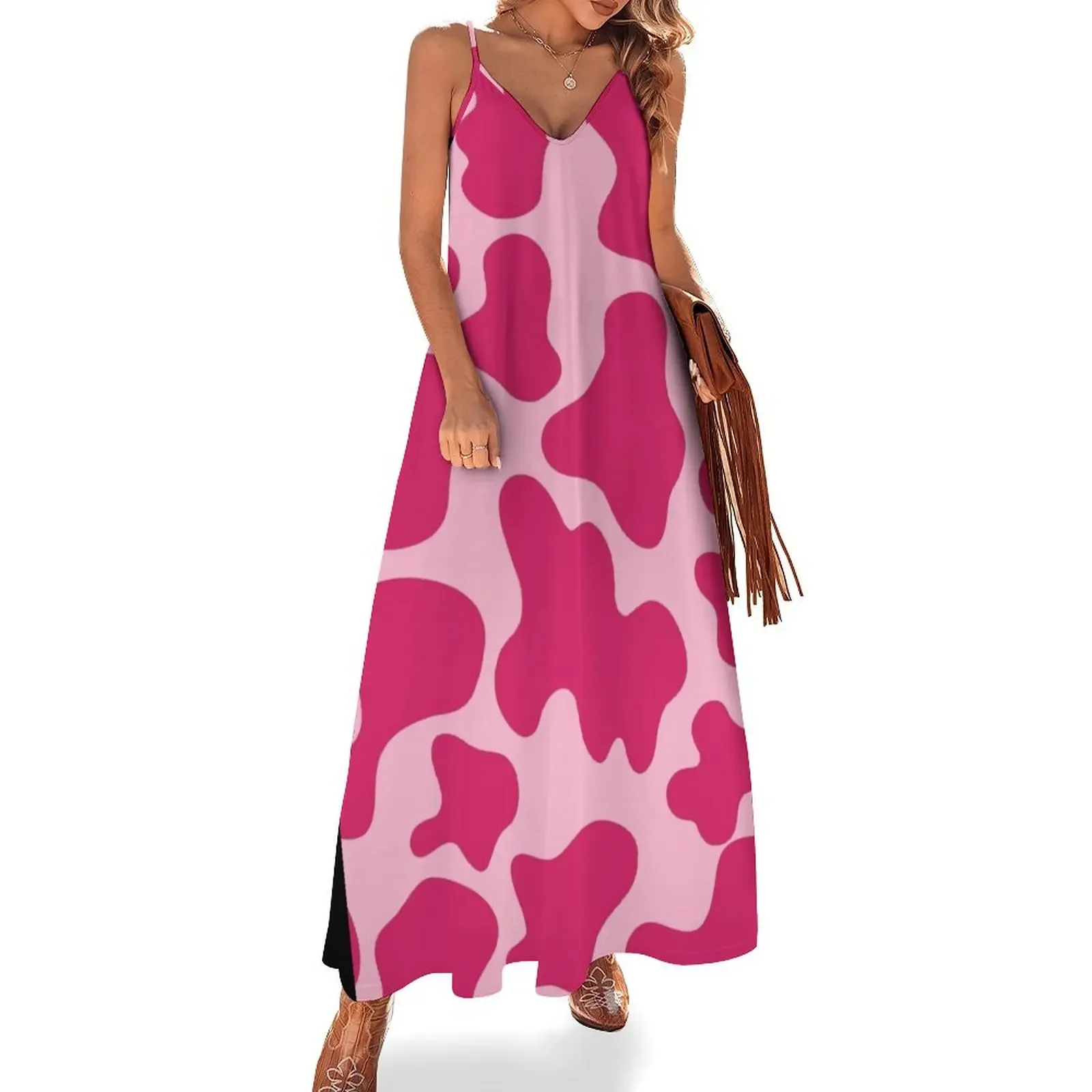 

pink cow pattern Sleeveless Dress prom clothes summer outfits for women 2025 Dress