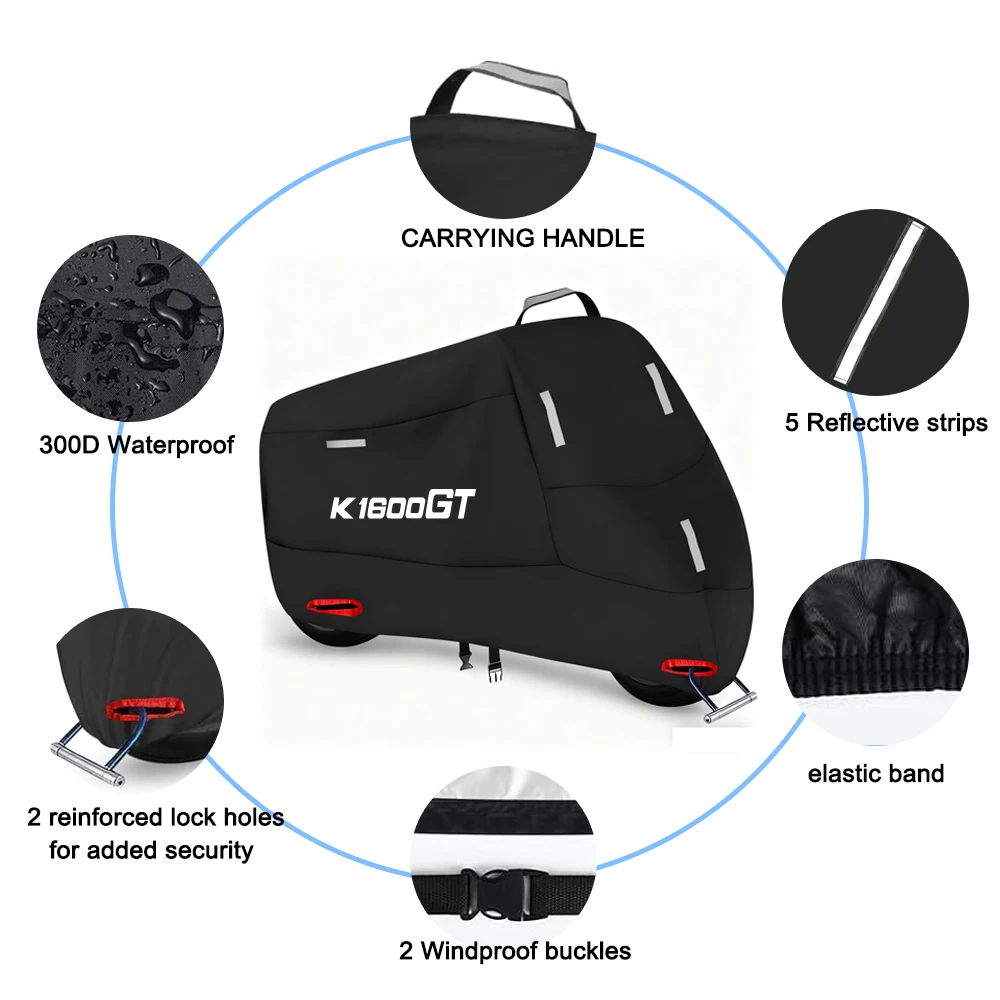 Motorcycle Cover 300D Oxford Waterproof Outdoor Indoor Snow Dust UV Protection for K1600GT K 1600 GT K1600GTL 2017-2020 2018