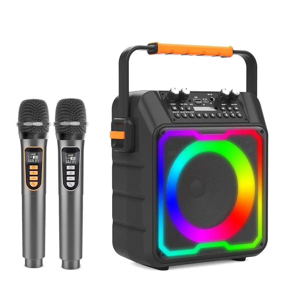 Najlepiej sprzedający się nowy głośnik karaoke AMZ z 2 mikrofonami, przenośny głośnik Bluetooth na imprezy na zewnątrz, urządzenie do karaoke BlueTooth