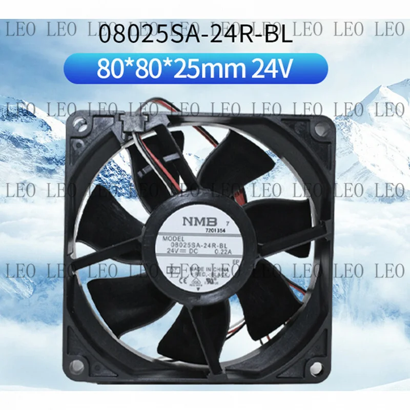 MY 1PC  Server Chassis Cooling Fan 3-wire 08025SA-24R-BL 8025 8cm 24V 0.22A