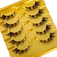 5pairs Mink Eyelashes Invisible Band Lash Extension Natural False Eyelashes Cross Cluster Fairy 3D Faux Big Eye Long Fake Lashes 4