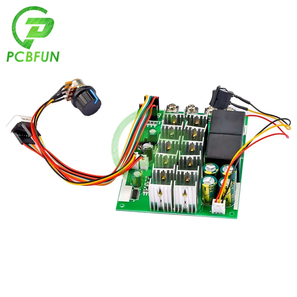 DC 10-55V 60A DC Brush Motor PWM Speed Controller Module Bidirectional Reverse Switch Digital Display Indication