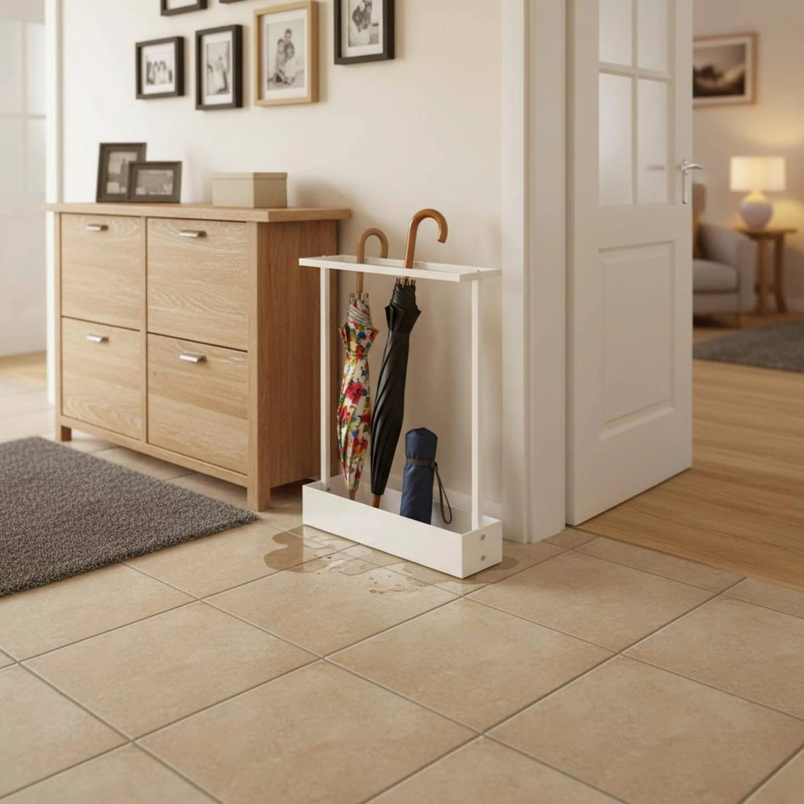 Narrow Umbrella Holder Sturdy Slim Umbrella Rack Household Storage Easy to Clean Multi-Purpose for Hallway