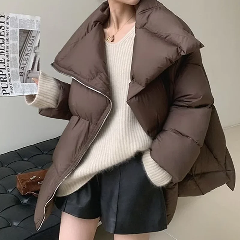 2024 New Korean Puffer Jacket Winter Warm Parkas Women Clothes Oversized Cotton Padded Coat Female Oversized Outwear