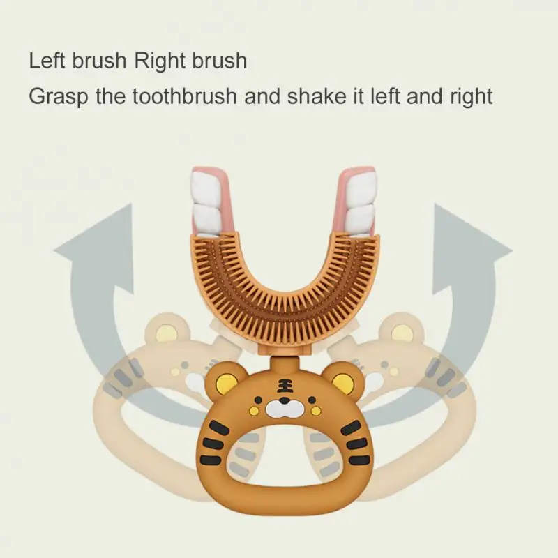 1~10PCS U-shaped Toothbrush Silicone Ring Handle Can Be Cleaned And Disinfected At High Temperatures In Many Ways