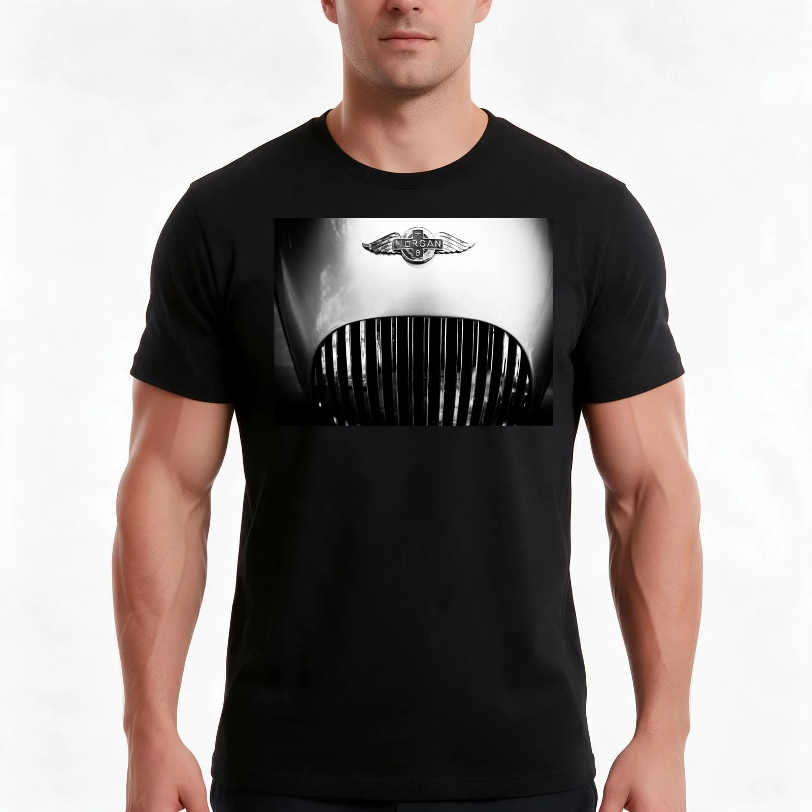 Morgan vintage collection car T-Shirt, Summer Casual Cotton Tee, Oversized Streetwear Tops, Vintage Graphic Print, 100% Cotton