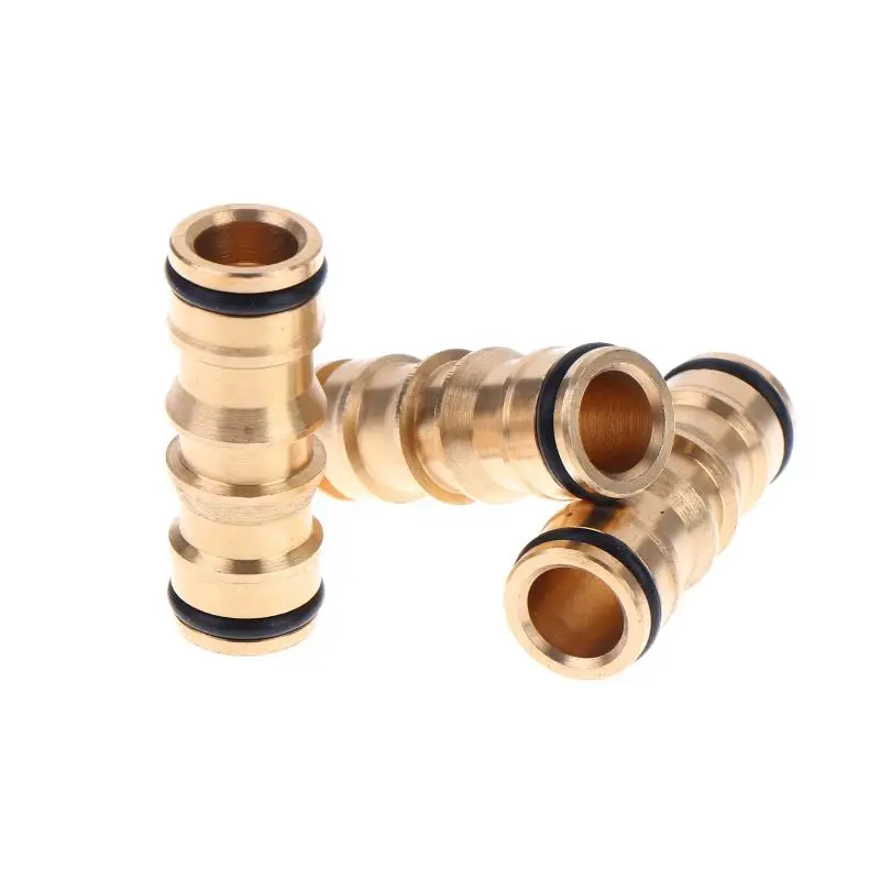 2 Way Brass Hose Connector Coupler Leakproof Water Pipe Extension Joint for Garden Repair High Pressure Irrigation System