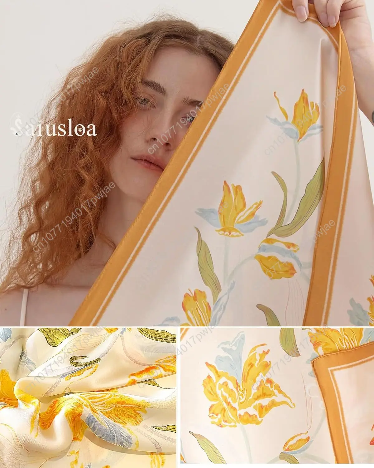 وشاح الرقبة للمرأة أوشحة الرأس الحريرية عصابات الشعر وشاح مربع الإكسسوارات خفيفة الوزن #5