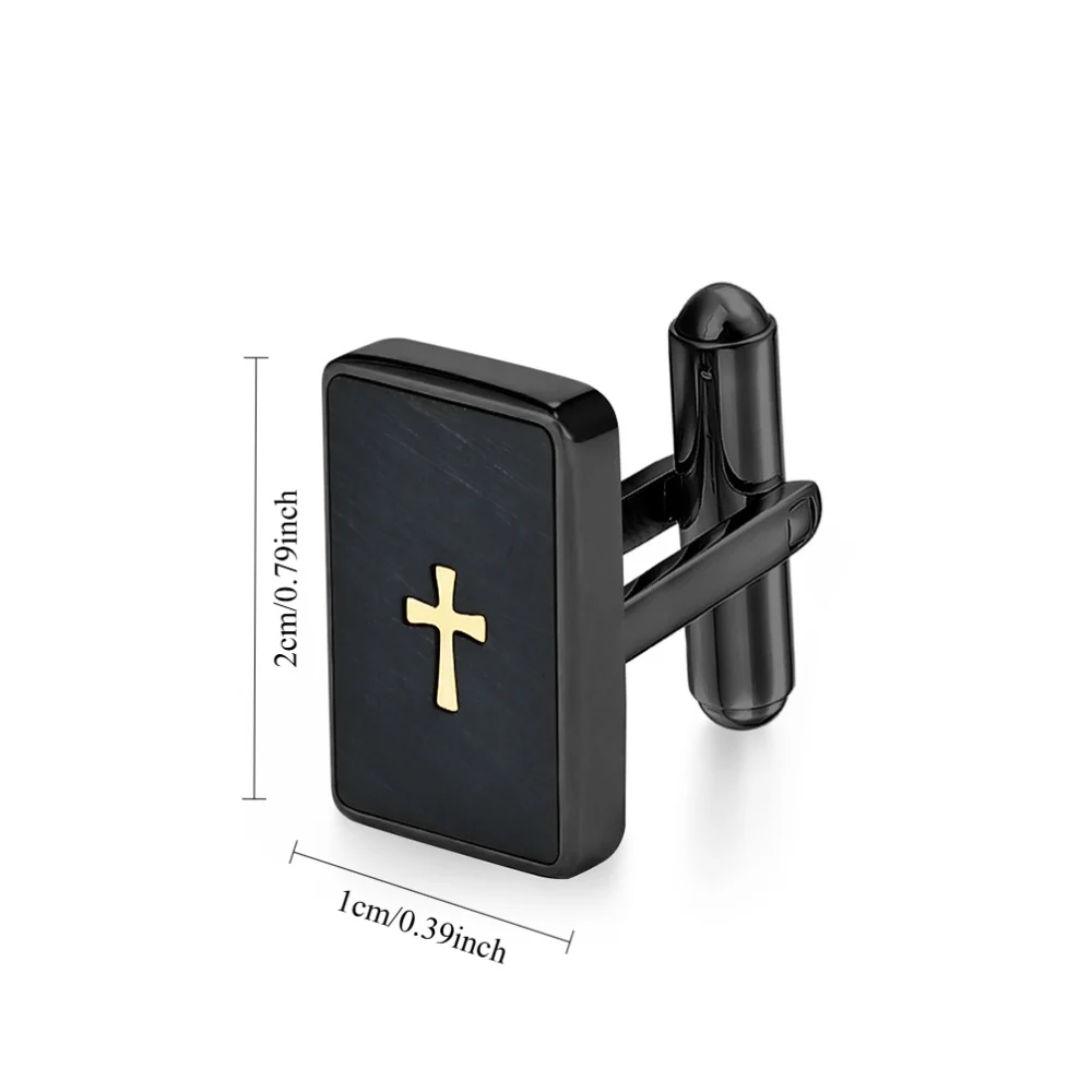Black White Golden Contrasting Cross Men's Cufflinks Retro Business Dress Cuff Buckle Decorative Accessories For Suits Dresses