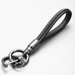Fashion Metal Rotating Bullet Keychain Leather PU Car Lanyard Key Chain for Women Men Auto Key Ring Pendant Accessories Gift