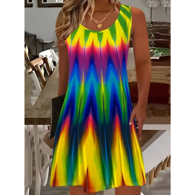 Nieuwe stijlvolle en elegante jeugdige katoenzijden jurk voor dames, zomerbloemen afslankjurk voor moeders, geschikt voor