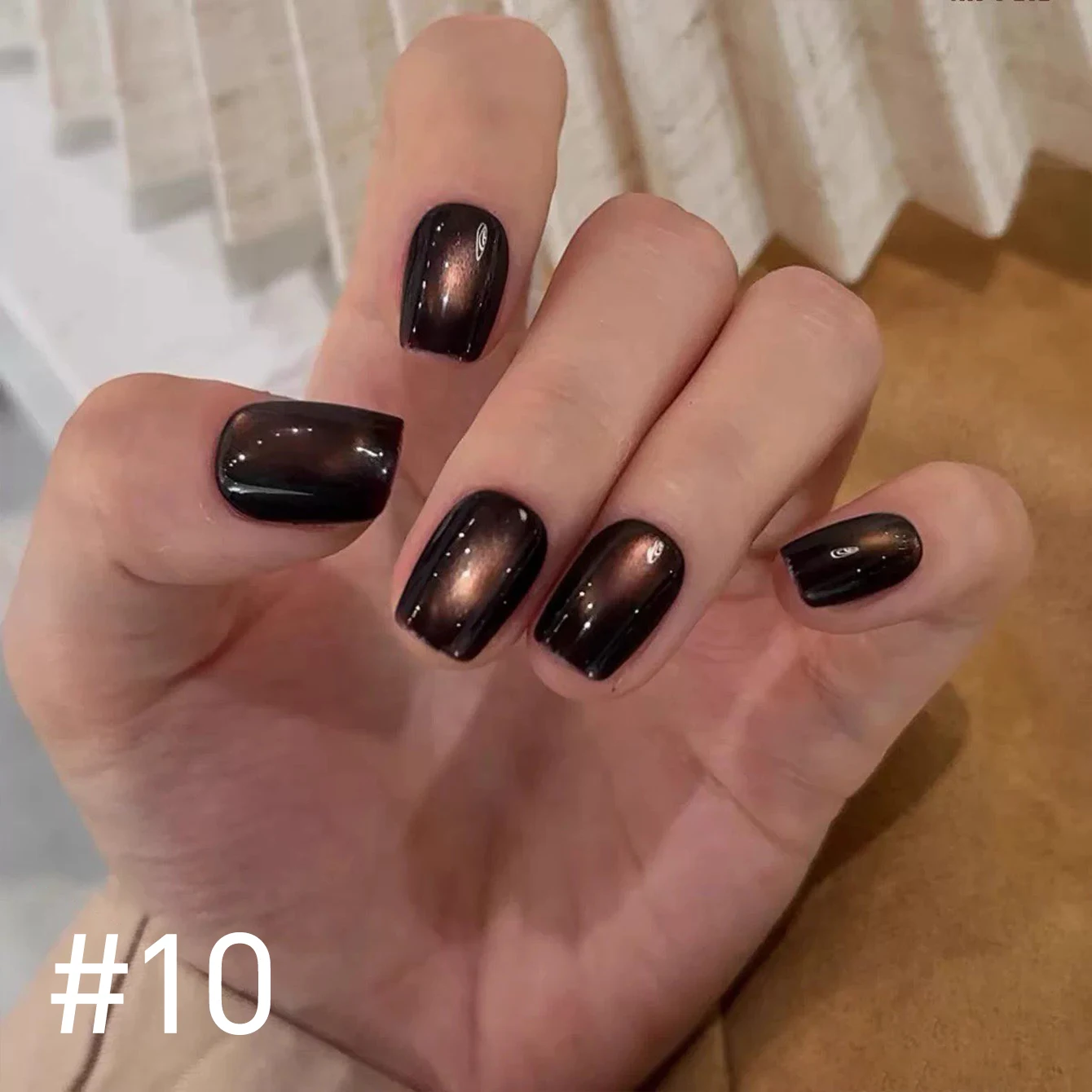 MIANEL 10 مللي 1-10 قطعة عيد الميلاد براون الأظافر السوداء الأظافر تبييض مانشا هوا غرامة مسحوق الزجاج حبة القط العين هلام طلاء الأظافر