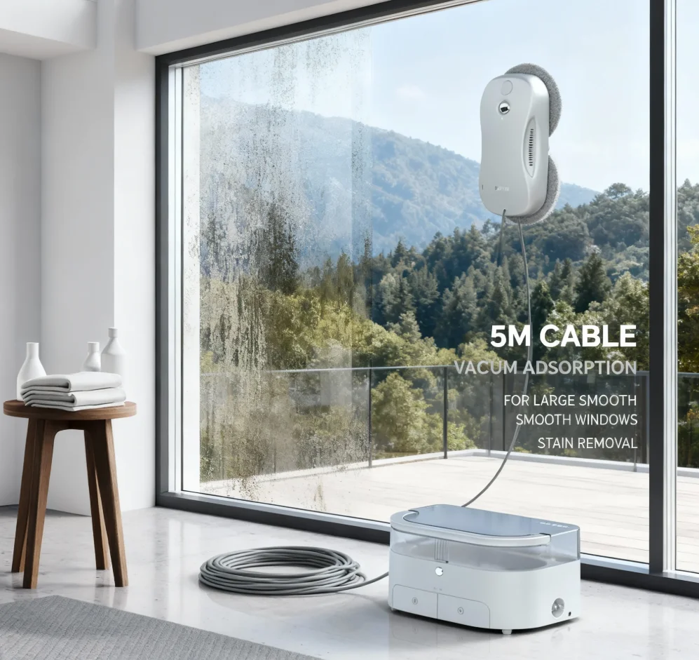Upgraded Version Storage Box Variable Frequency Suction Belt Safety Rope Intelligent Electric Window Cleaning Robot