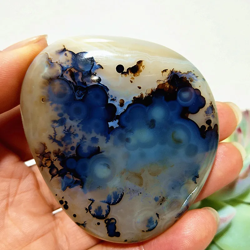 Natural Stone Waterplant Plant Agate Palm Stone Meditation Spiritual Yoga Exercise Stone Cure Home Feng Shui Crystal Ornament