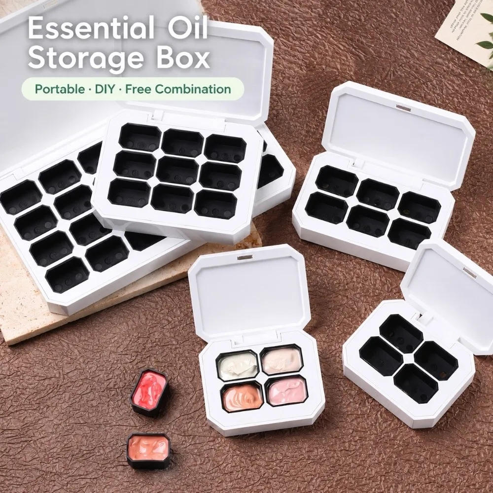 Portable Nail Polish Palette Detachable Light Avoiding Nail Art Palette Magnetic Lid Professional Nail Polish Storage Box