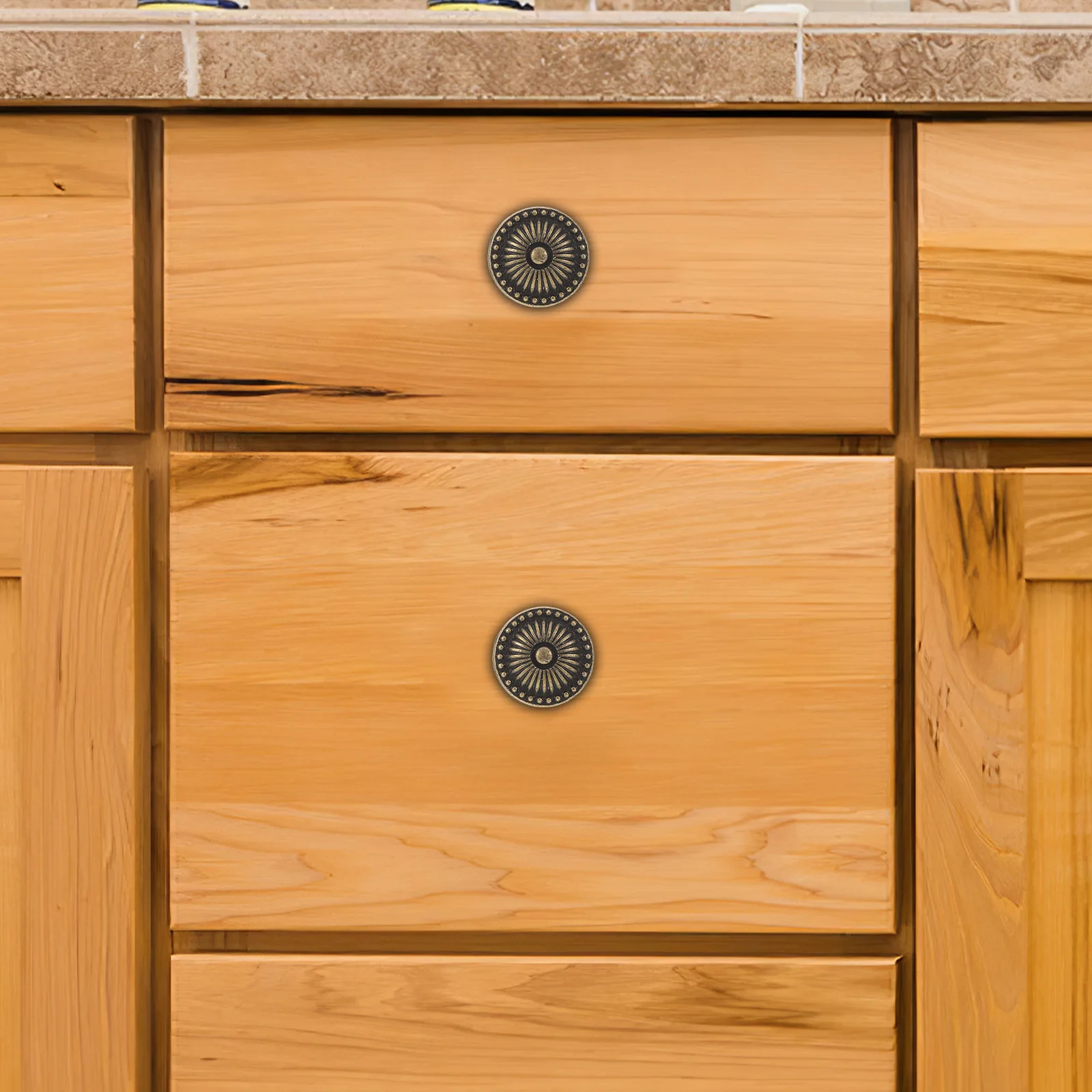 

8Pcs Style Round Alloy Cabinet Pulls Vintage Bronze Drawer Handles for Kitchen Wardrobe Dresser Cupboard