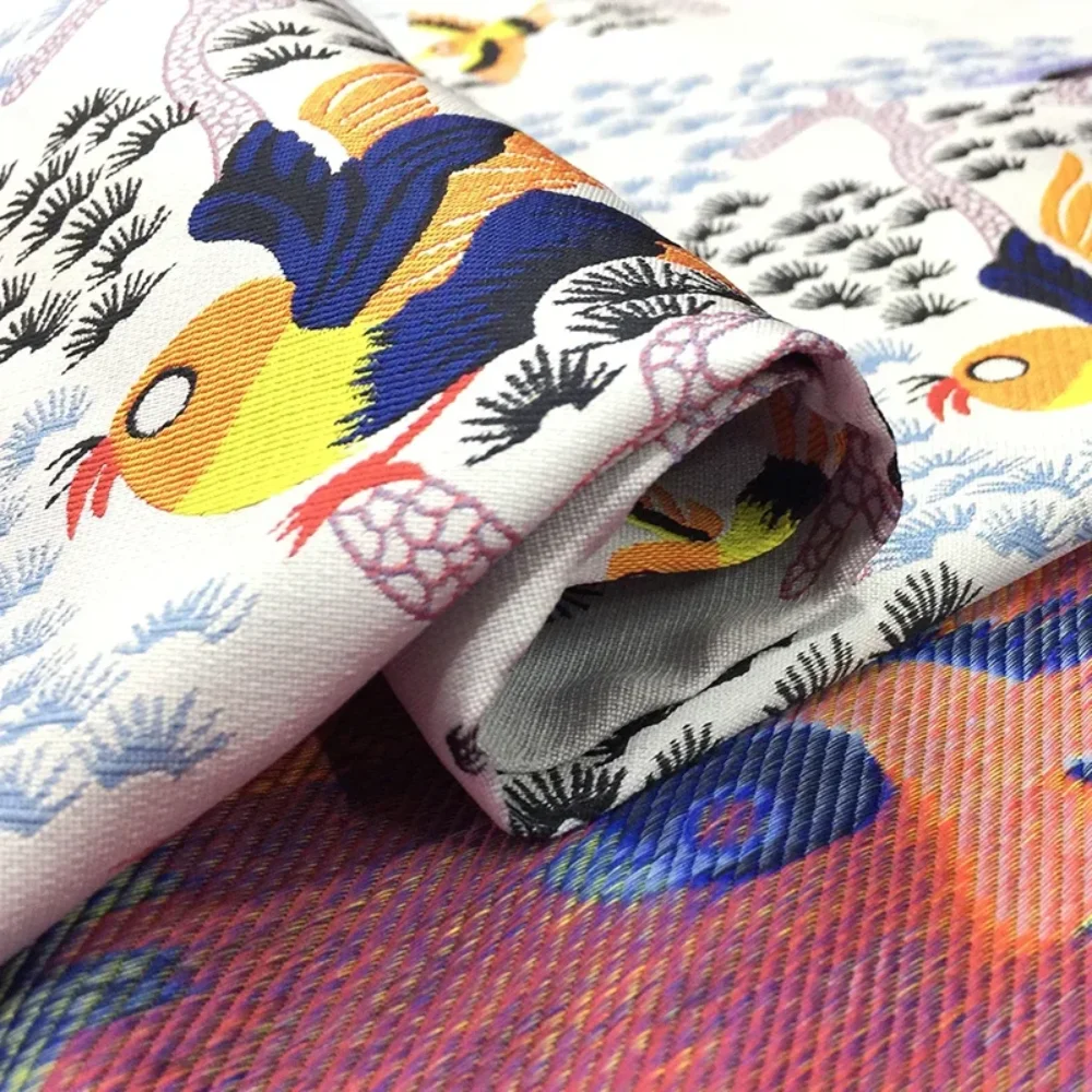 

Жаккардовая ткань окрашенная в белой пряжею для шитья своими руками, парчовая куртка, платье, дизайнерская резка, модная одежда, ткань на метр