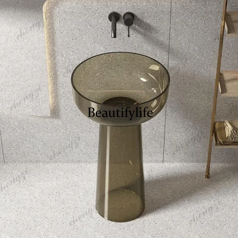 Floor-standing column basin, floor-standing washbasin, transparent washbasin, and colorful washbasin for bathrooms  A17