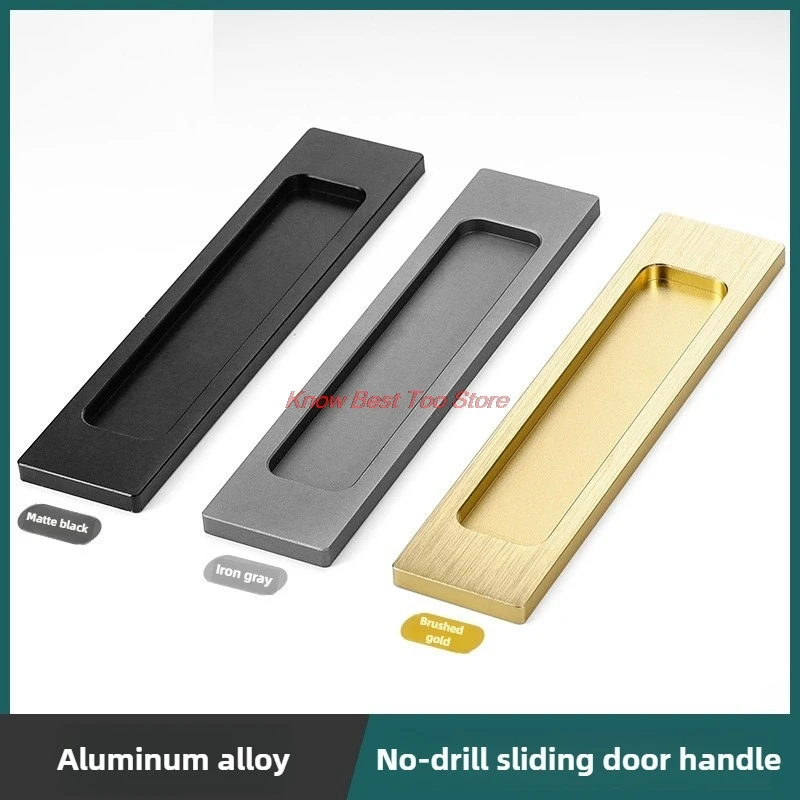 1 PCS Concealed Buckle Embedded Sliding Door Handles Pull Rectangular or Elliptic Edgeflat Concealed Handles and Knobs