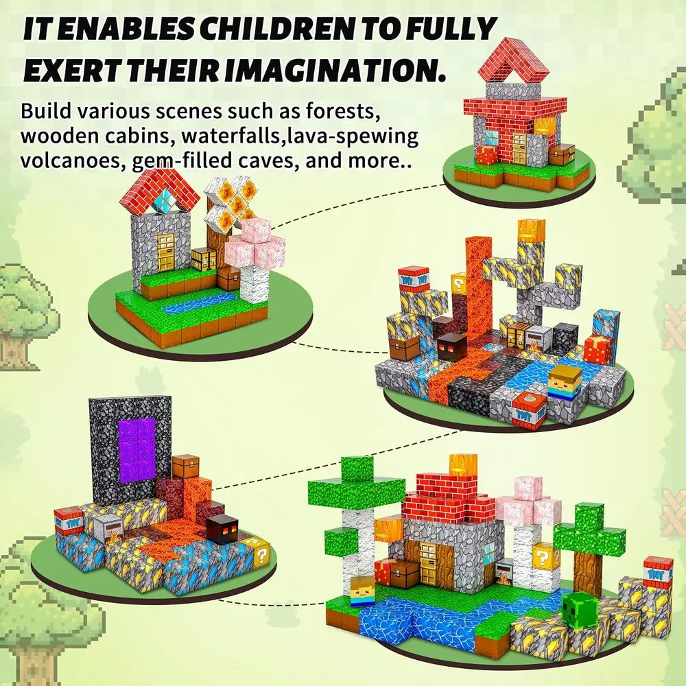 Magnetische bouwstenen - 200 stuks, 0,8 kubussen voor kinderen vanaf 3 jaar, STEM-speelgoed voor kinderen van 3-12 jaar, bouwvaardigheidtegels, ideale verjaardag
