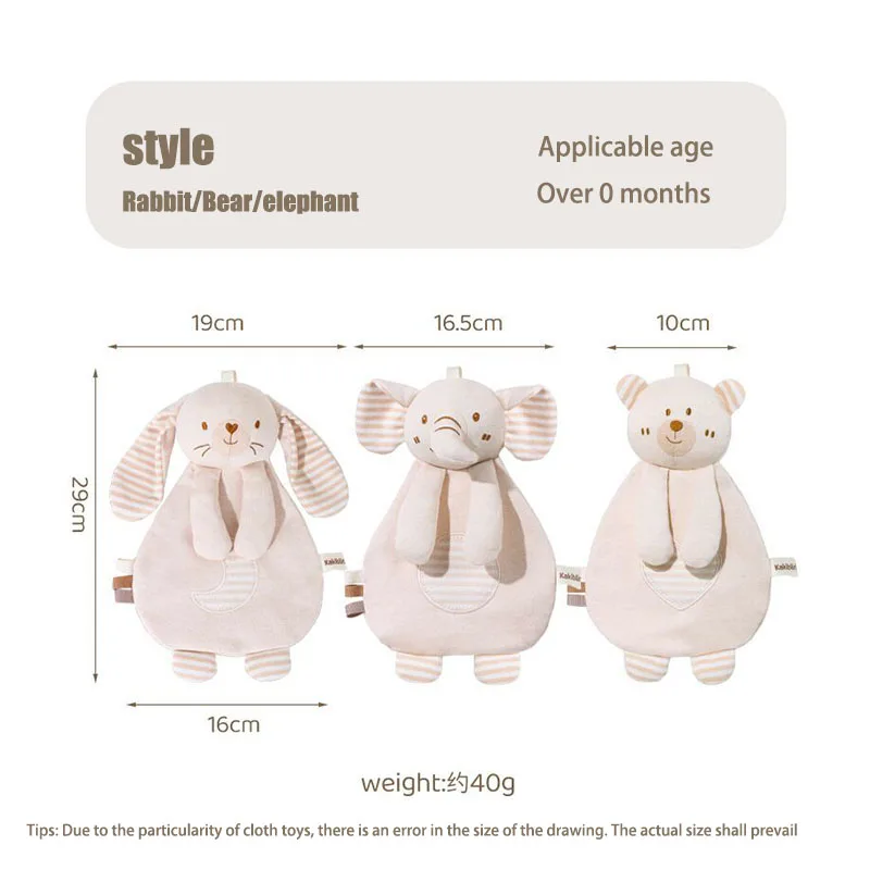 0-36 Monate Neugeborenes Baby Baumwolle Komfortpuppe 29 cm Kaninchen Bär Elefant Niedliche Tiere Schlafspielzeug Bett Kinderwagen Plüsch Jungen Mädchen