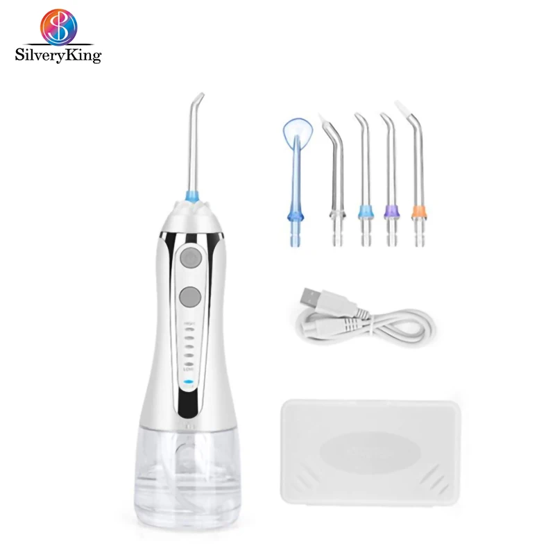 Portable Cordless Dental Flosser Oral Iriigator With 5 Jets IPX7 Waterproof Rechargeable Gravity Ball Design Tooth Cleaner