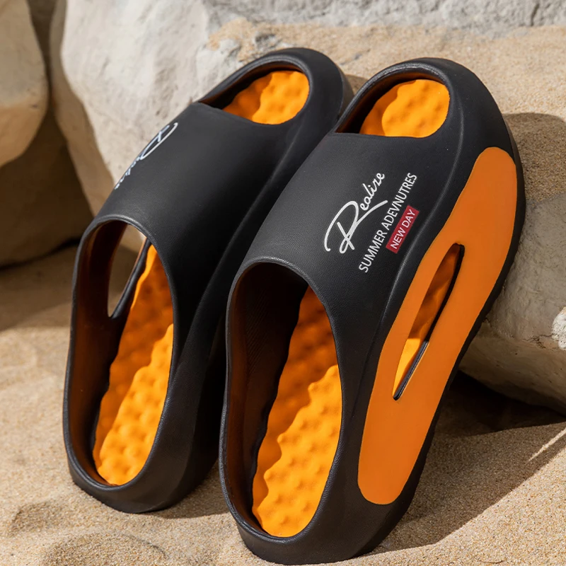 Summer Men's Massage Slippers Indoor Outdoor Sandals Beach Men Casual Shoes Soft Slides Flip-flops Men Women Home Slippers image 6