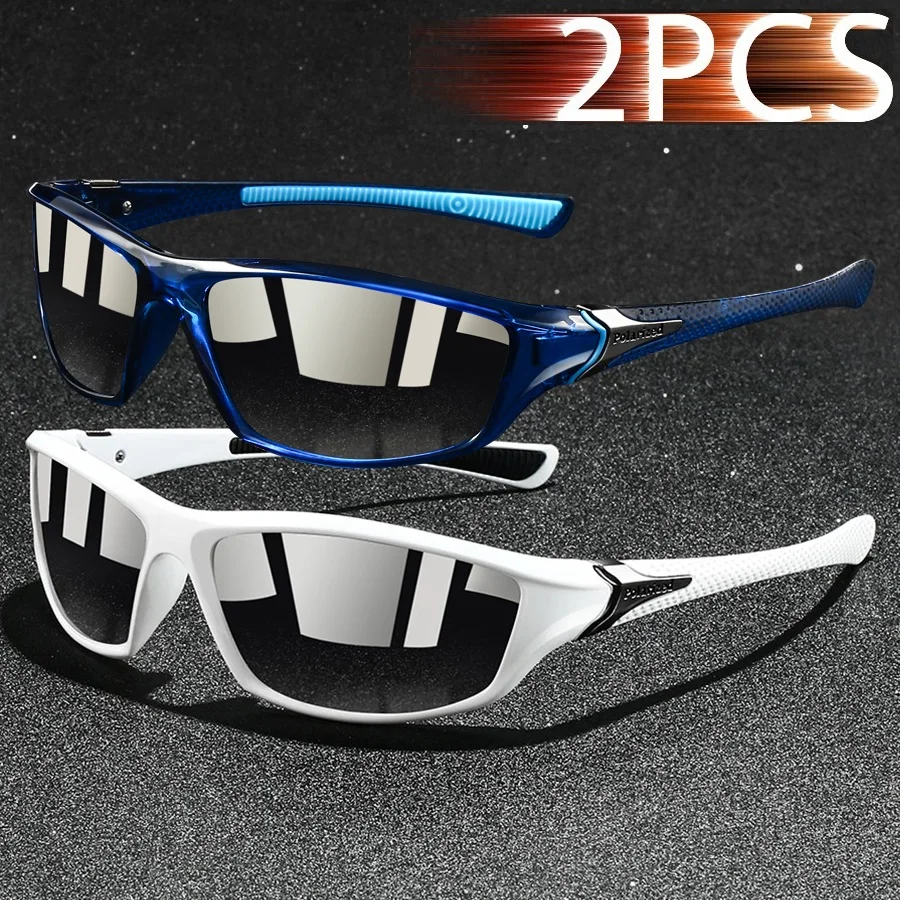 2 pezzi occhiali da sole vintage sportivi polarizzati fotocromatici uomo donna pesca ciclismo guida alpinismo occhiali da sole camaleonte