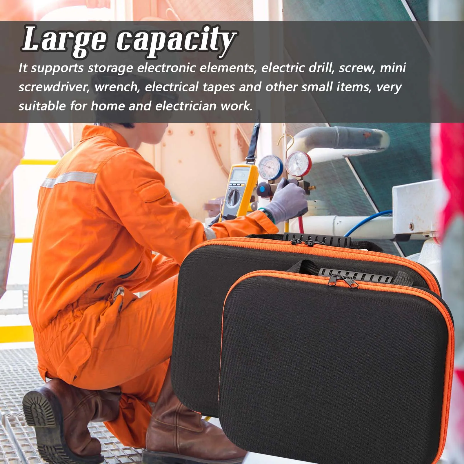 Portable Oxford Cloth EVA Tool Box Waterproof Shockproof Large Capacity Tools Bag for Electric Drill Hardware