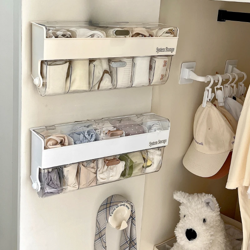 

Wall Mounted Drawer Organizer Multifunctional Transparent Sock Organizer Panties Organizers with Classified Storage for Cupboard