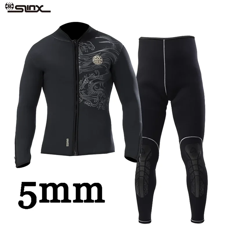 

Slinx 5mm Neoprene Diving Wetsuit Jackets And Pants Men Women Diving Kite Surfing Underwater Clothes Suit Front Zip