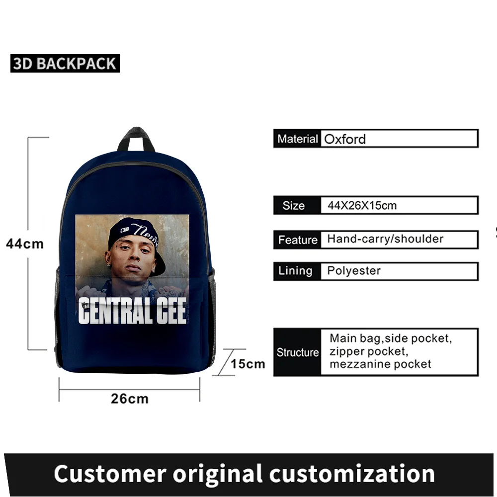 Central Cee Harajuku New Anime Backpack Adult Unisex Kids Bags Casual Daypack Backpack Boy School Anime Bags