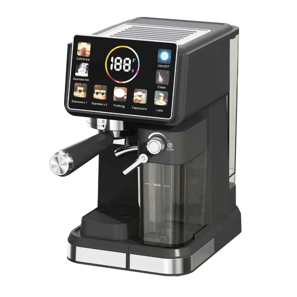 Semi-Automatic Portable Outdoor Italian Coffee Machine Home Use Espresso High-Pressure Extraction Milk Frothing Integrated LCD
