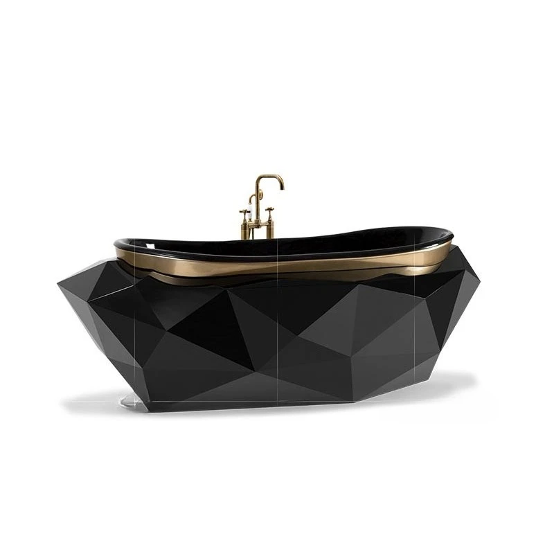 Light luxury diamond bathtub freestanding bathtub