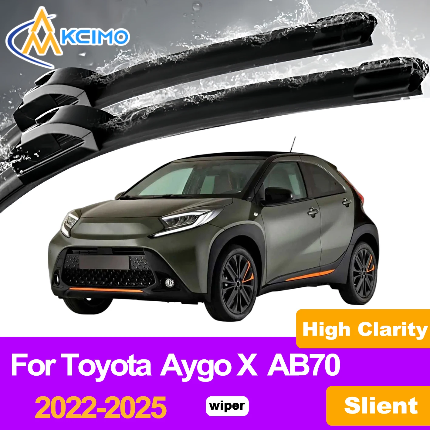 

KCIMO 2PCS Front Windshield Wiper Blades For Toyota Aygo X AB70 2022-2025, Premium Rubber Blades All Weather Car Accessories