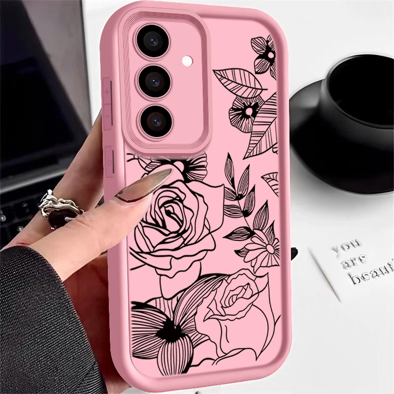 Blumen-Softcase für Samsung Galaxy S25 Edge FE S26 S24 S23 S22 Ultra A57 A37 A17 A56 A36 A27 A26 A16 A54 A15 5G A55 Handyhülle